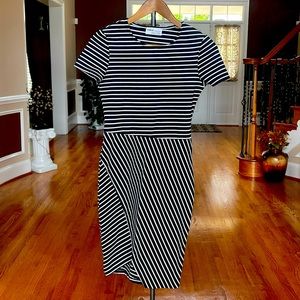 ZARA Black/White Striped Mini Dress Size S